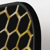 Goud met mousserende koningin, goud, hexagon pickleball paddle (Links Detail)