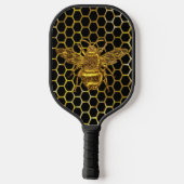 Goud met mousserende koningin, goud, hexagon pickleball paddle (Achterkant)