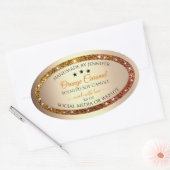 Goud met Oranje Glitter Product Packaging Labels (Envelop)