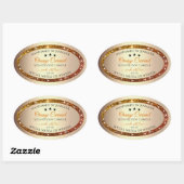 Goud met Oranje Glitter Product Packaging Labels (Vel)