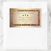 Goud met Oranje Glitter Product Packaging Labels (Tas)