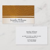 Goud met Oranje Guilloche Pattern Visitekaartje (Voorkant / Achterkant)