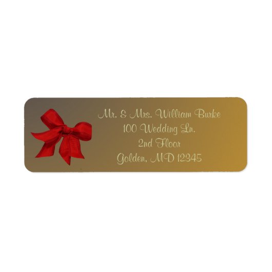 Goud met Red Bow Etiket (Voorkant)