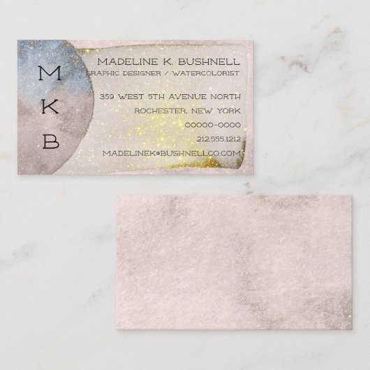 Goud met reservekorrels Waterverven Visitekaartje (Voorkant / Achterkant)