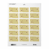Goud met rode kerstcadeauetiketten etiket (Full Sheet)