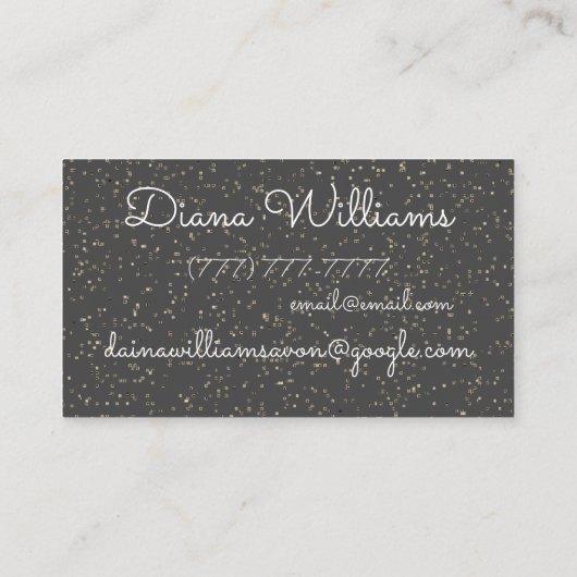 Goud met Roze Lippen Gepersonaliseerde Avon Visitekaartje (Achterkant)