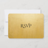 Goud met RSVP-Kaart met Peacock Wedding RSVP Kaartje (Achterkant)