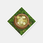 Goud met shamrocks. Servetten (Hoek)