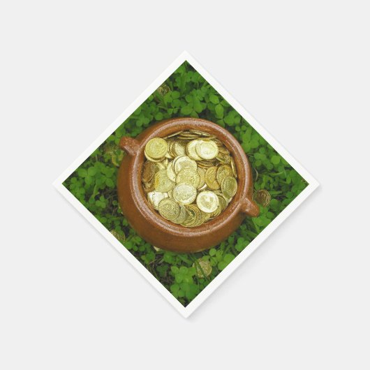 Goud met shamrocks. Servetten (Hoek)