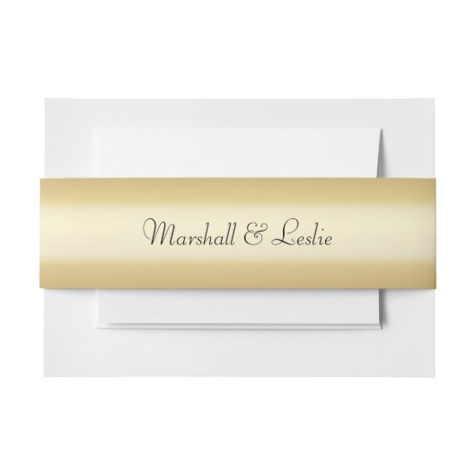 Goud met tekst uitnodigingen wikkel (Voorkant Voorbeeld)