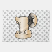 Goud met zwart masker sjiih Tzu Cute Cartoon Dog Theedoek (Horizontaal)