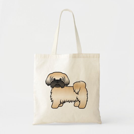Goud met zwart masker sjiih Tzu Cute Cartoon Dog Tote Bag (Voorkant)