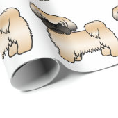 Goud met zwart masker sjiih Tzu-tekenfilmpatroon Cadeaupapier (Rol Hoek)