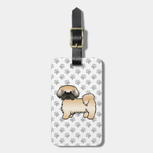 Goud Met Zwarte Masker Shih Tzu Hond & Aangepaste  Bagagelabel