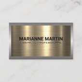 Goud metaal aluminium zilver geborsteld | Industri Visitekaartje (Voorkant)