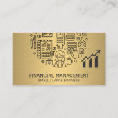 Goud Metaal | Financiële pictogrammen Visitekaartje (Voorkant)