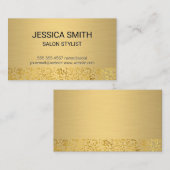 Goud Metaal Geborsteld | Goud Folie Vlok Patroon Visitekaartje (Voorkant / Achterkant)
