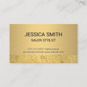 Goud Metaal Geborsteld | Goud Folie Vlok Patroon Visitekaartje (Voorkant)