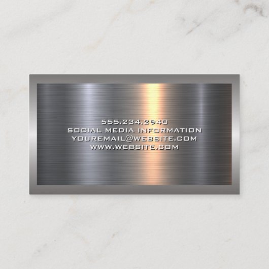 Goud metaal geborsteld | Luxe Logo vastgoed Visitekaartje (Achterkant)