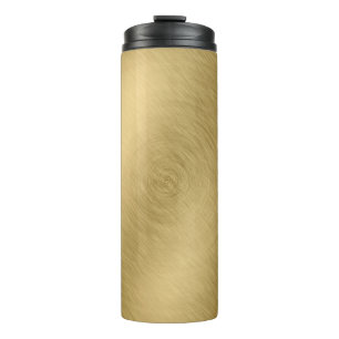 Goud metaal geborsteld ondergrond of textureabstra thermosbeker