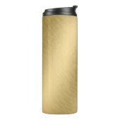 Goud metaal geborsteld ondergrond of textureabstra thermosbeker (Gedraaid links)