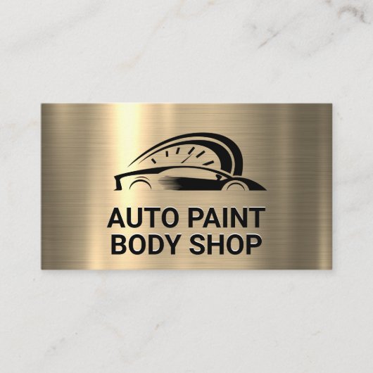 Goud Metaal | Gestileerd Auto Logo Visitekaartje (Voorkant)