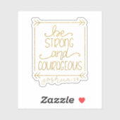 Goud metaal is sterk en moedig sticker (Vel)