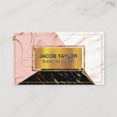 Goud Metaal | Kleurblok Marmer Visitekaartje (Voorkant)