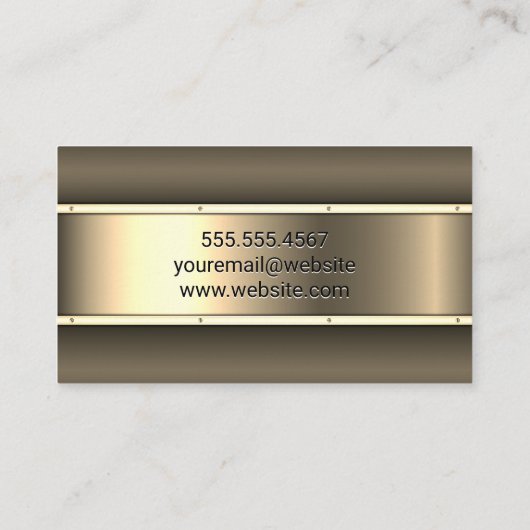 Goud Metaal | Klinknagels | Metaal Visitekaartje (Achterkant)
