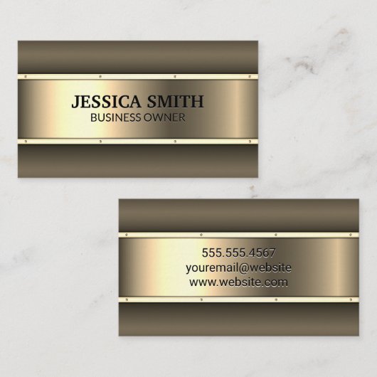 Goud Metaal | Klinknagels | Metaal Visitekaartje (Voorkant / Achterkant)