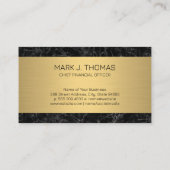 Goud Metaal | Marmer | Financieel Diagram Visitekaartje (Achterkant)