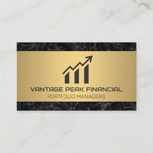 Goud Metaal   Marmer   Financieel Diagram  Visitekaartje