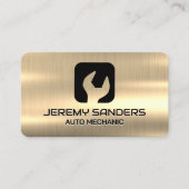 Goud Metaal | Moersleutel Logo Visitekaartje (Voorkant)