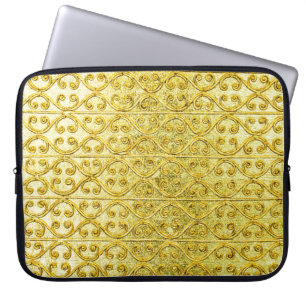 Goud metaal naadloos patroon laptop sleeve
