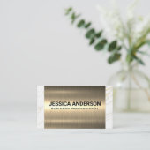 Goud Metaal | Trim van wit marmer Visitekaartje (Staand voorkant)