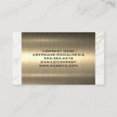 Goud Metaal | Trim van wit marmer Visitekaartje (Achterkant)
