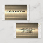 Goud Metaal | Trim van wit marmer Visitekaartje (Voorkant / Achterkant)