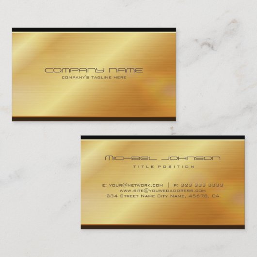 Goud metaal visitekaartje (Voorkant / Achterkant)