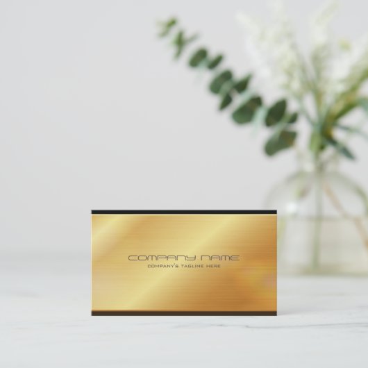 Goud metaal visitekaartje (Staand voorkant)