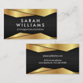 Goud Metaal | Zwart Metaal Patroon Visitekaartje (Voorkant / Achterkant)