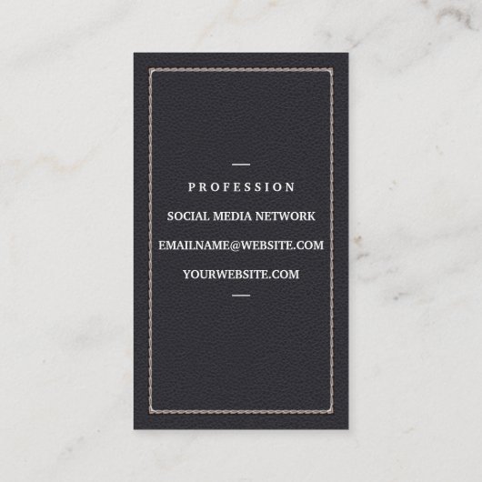 Goud metaalgereedschap | Lederen met titularis Visitekaartje (Achterkant)