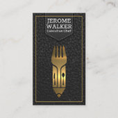 Goud metaalgereedschap Logo | Leder Visitekaartje (Voorkant)