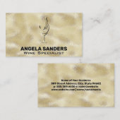 Goud metaalkorrelig wijnglas visitekaartje (Voorkant / Achterkant)