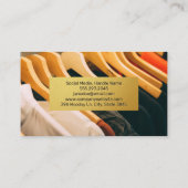 Goud Metaalpatroon | Hangende kleding Visitekaartje (Achterkant)