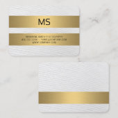 Goud metaalstrips / monogram / textuur visitekaartje (Voorkant / Achterkant)