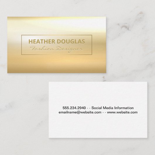 Goud Metallic Achtergrond Visitekaartje (Voorkant / Achterkant)