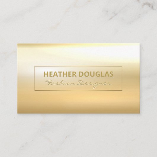Goud Metallic Achtergrond Visitekaartje (Voorkant)