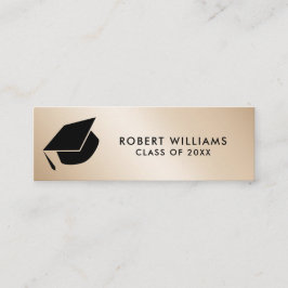 Goud Metallic Afstudeerder Pet Afstuderen invoegen Mini Visitekaartje