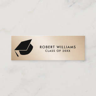 Goud Metallic Afstudeerder Pet Afstuderen invoegen Mini Visitekaartje