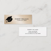 Goud Metallic Afstudeerder Pet Afstuderen invoegen Mini Visitekaartje (Voorkant / Achterkant)